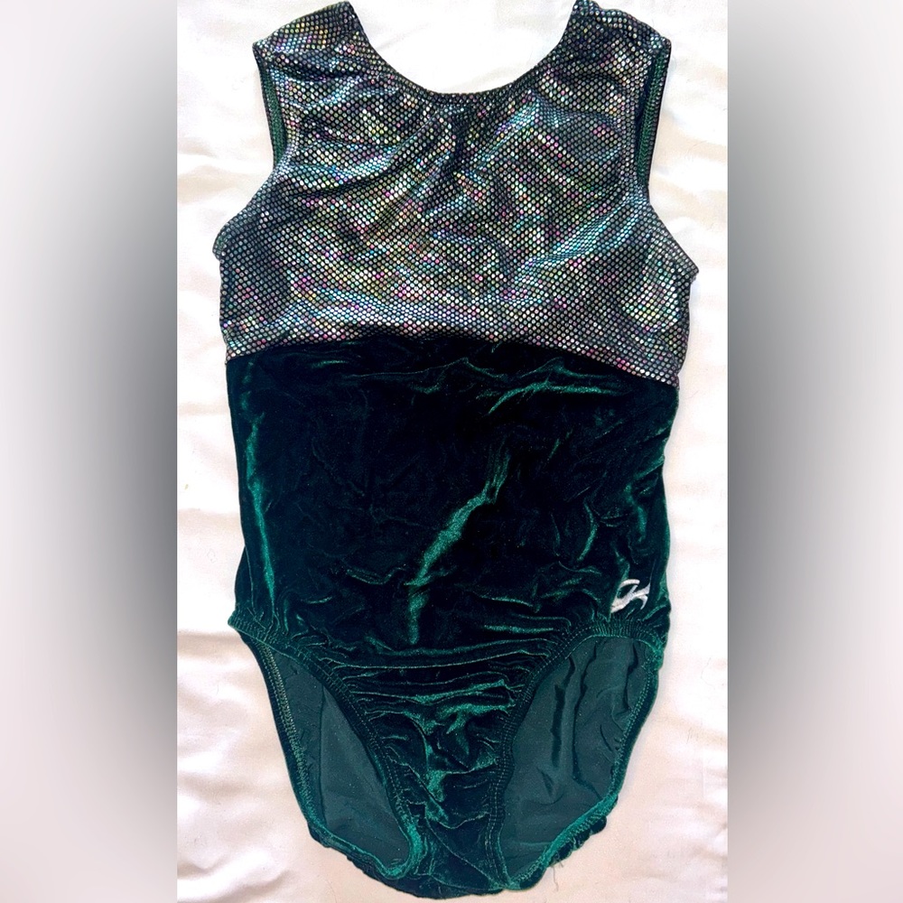 GK ELITE Gymnastics Dance Competition Leotard Adult M Medium Dark Green Emerald